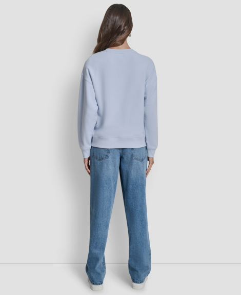 Жіночий світшот DKNY з декором 1160905649 (Блакитний XL)