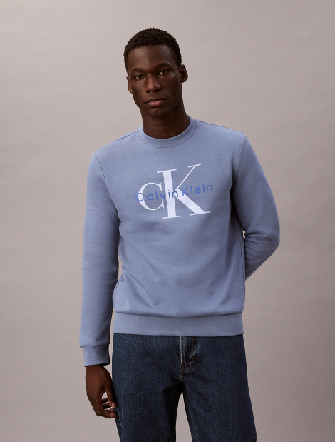 Мужской свитшот Calvin Klein с логотипом 1161402690 (Голубой XL)