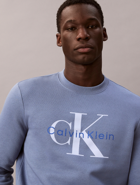 Мужской свитшот Calvin Klein с логотипом 1161402690 (Голубой XL)