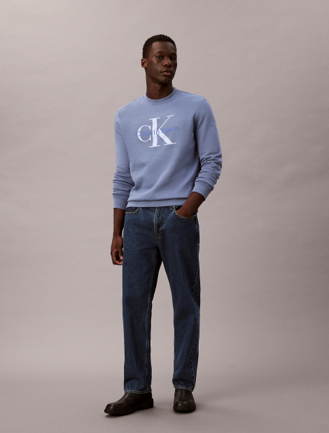 Мужской свитшот Calvin Klein с логотипом 1161402690 (Голубой XL)
