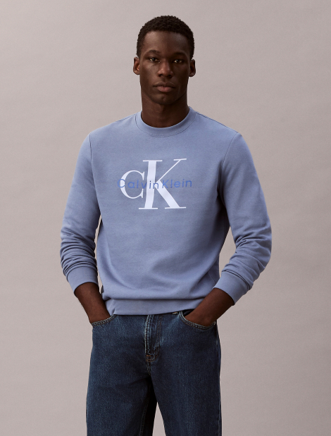Мужской свитшот Calvin Klein с логотипом 1161402690 (Голубой XL)