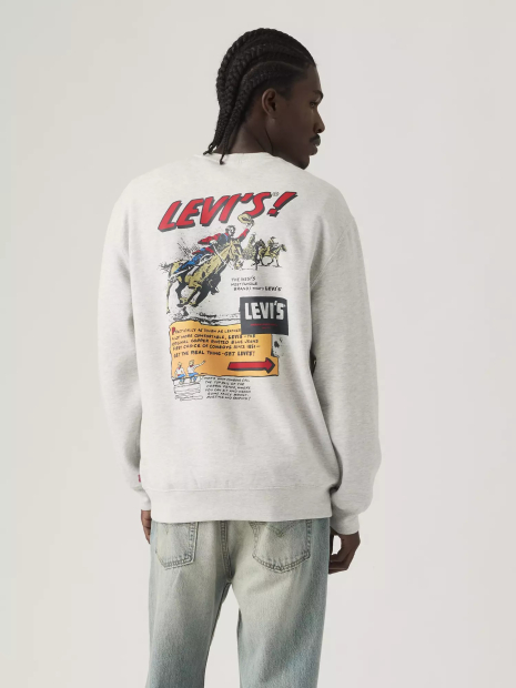 Світшот на флісі Levi's з принтом 1161578696 (Сірий L)