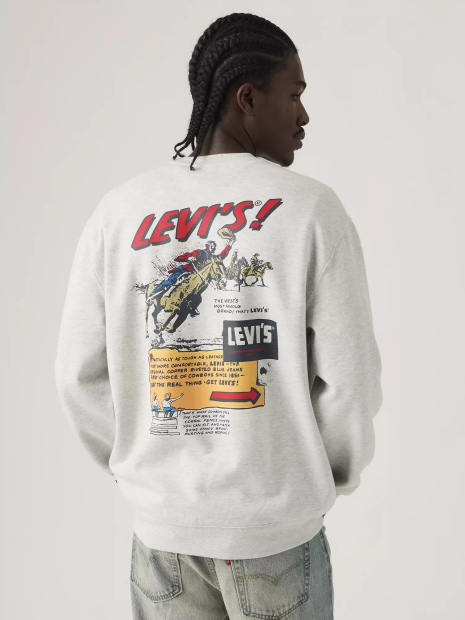 Свитшот на флисе Levi's с принтом 1161577965 (Серый XL)