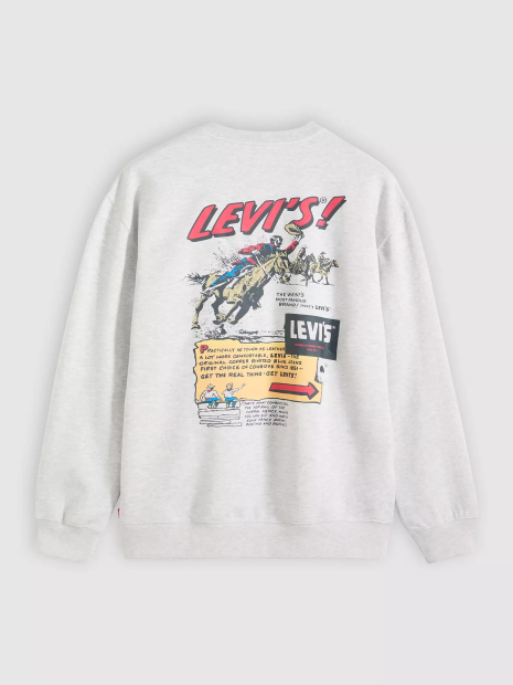 Свитшот на флисе Levi's с принтом 1161577965 (Серый XL)