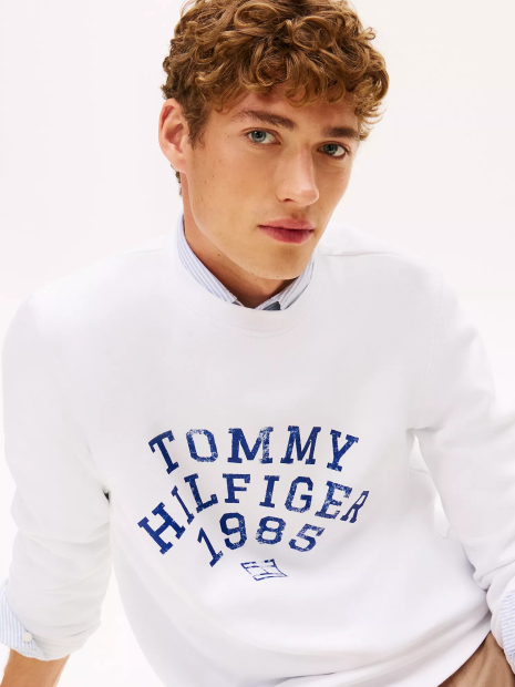 Мужской свитшот Tommy Hilfiger на флисе 1161710947 (Белый S)