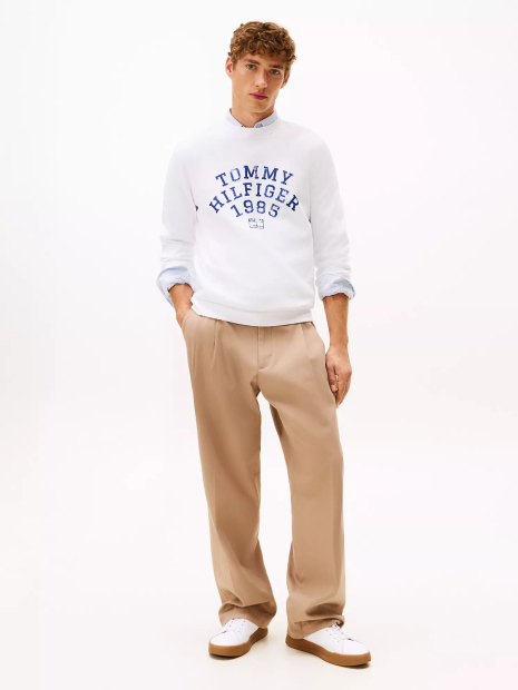 Мужской свитшот Tommy Hilfiger на флисе 1161710442 (Белый L)