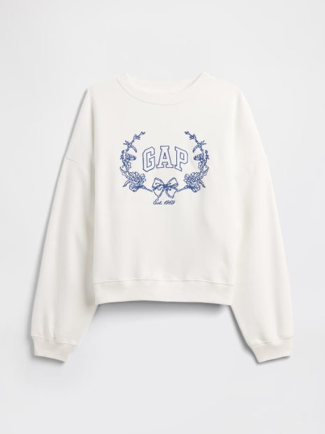 Свитшот женский на флисе GAP с логотипом 1161794876 (Молочный S)