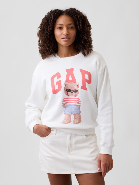 Свитшот женский на флисе GAP с логотипом 1162031517 (Молочный S)