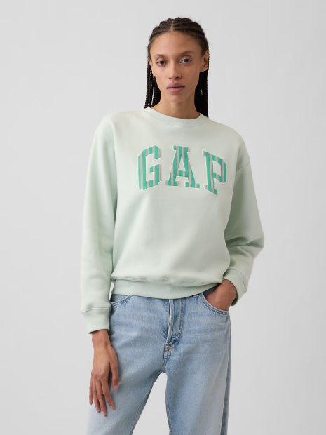 Свитшот женский на флисе GAP с логотипом 1162032156 (Зеленый S)