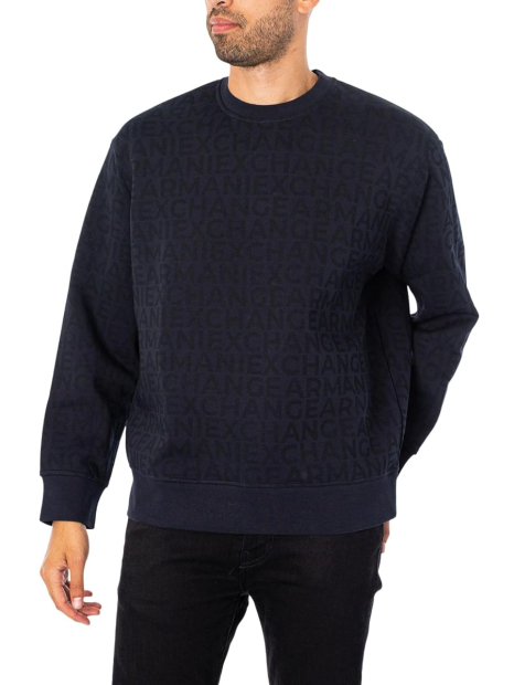 Мужской свитшот Armani Exchange с принтом 1162094073 (Синий XL)