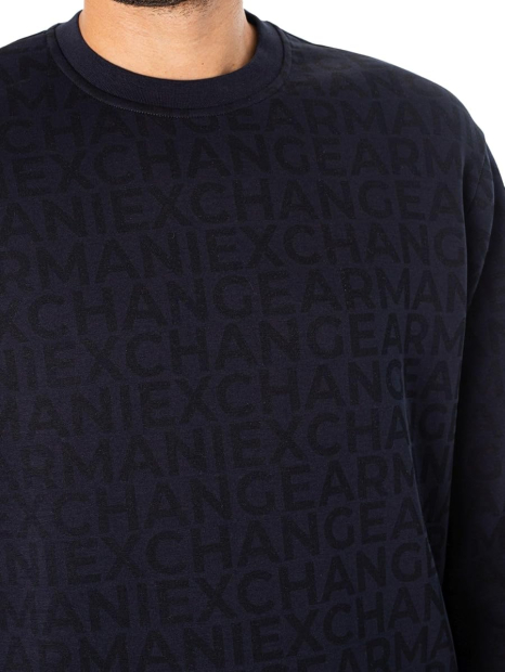 Мужской свитшот Armani Exchange с принтом 1162094073 (Синий XL)