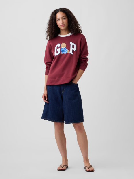 Свитшот женский на флисе GAP с логотипом 1162211333 (Бордовый XL)