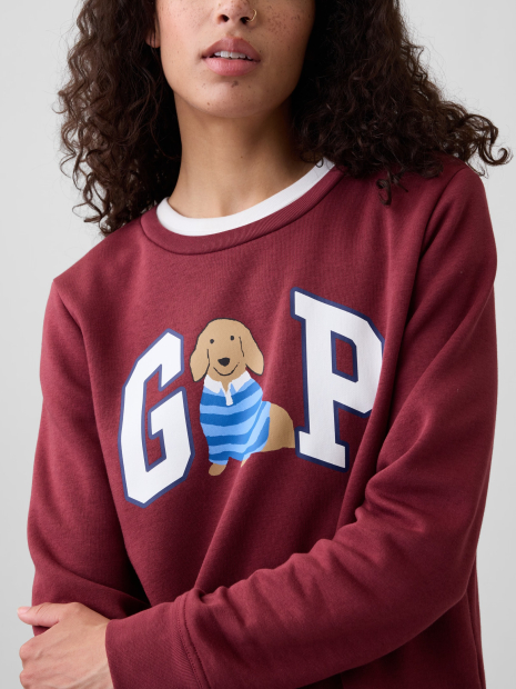 Свитшот женский на флисе GAP с логотипом 1162211333 (Бордовый XL)