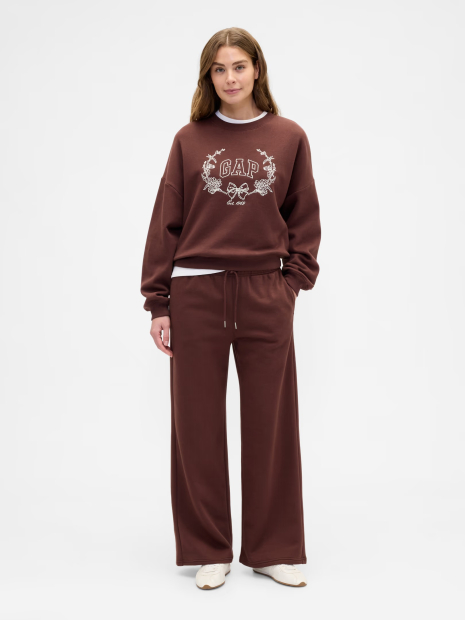 Свитшот женский на флисе GAP с логотипом 1162239514 (Коричневый XL)