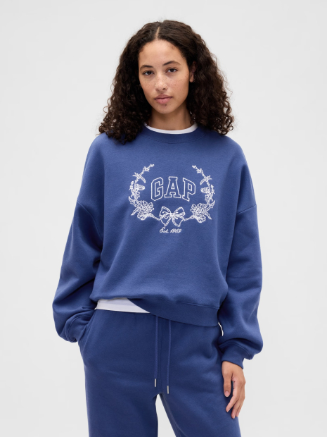 Свитшот женский на флисе GAP с логотипом 1162240043 (Синий S)