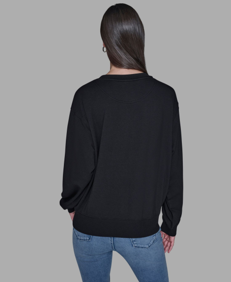 Жіночий світшот Karl Lagerfeld Paris з аплікацією 1162726196 (Чорний XL)