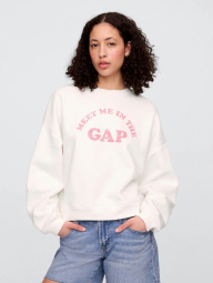 Свитшот женский на флисе GAP с логотипом 1159842268 (Белый L)