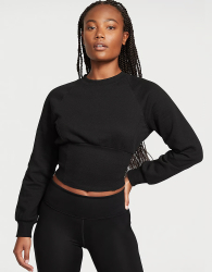 Свитшот с корсетным дизайном Victoria's Secret на флисе 1159842986 (Черный XS)