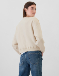 Женский свитшот на флисе GAP с вышитой надписью 1159843566 (Молочный L)