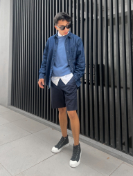 Свитшот UNIQLO с круглым вырезом 1159844061 (Синий M)