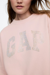 Свитшот женский со стразами GAP на флисе 1159845788 (Розовый M)