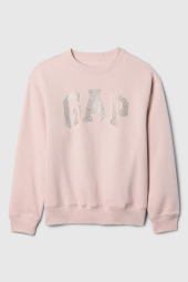 Свитшот женский со стразами GAP на флисе 1159845788 (Розовый M)