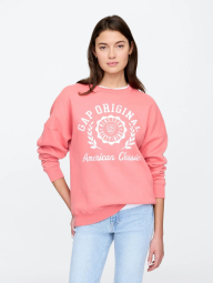 Свитшот женский на флисе GAP с логотипом 1159845987 (Розовый XL)