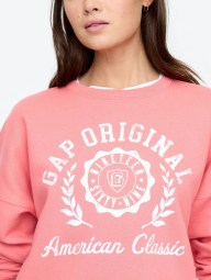 Свитшот женский на флисе GAP с логотипом 1159845987 (Розовый XL)
