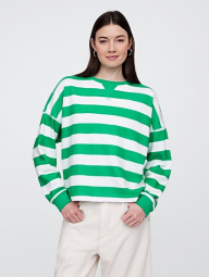 Жіночий оверсайз світшот GAP 1159850795 (Білий/Зелений M)