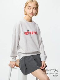 Свитшот Sanrio UNIQLO Patty & Jimmy с принтом 1159851335 (Серый XL)
