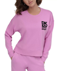 Женский свитшот DKNY на флисе 1159851647 (Розовый M)
