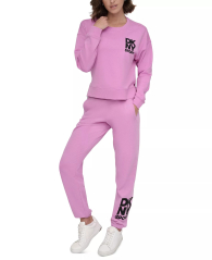 Женский свитшот DKNY на флисе 1159851647 (Розовый M)