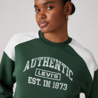 Женский укороченный свитшот на флисе Levi's 1159852367 (Белый/Зеленый XL)