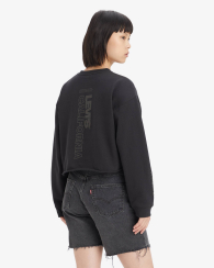 Світшот жіночий на флісі Levi's з логотипом 1159858636 (Чорний XL)