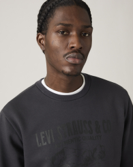 Чоловічий світшот на флісі Levi's з принтом 1159858643 (Чорний M)