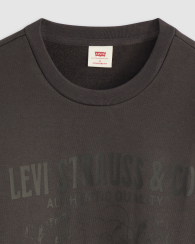 Чоловічий світшот на флісі Levi's з принтом 1159858643 (Чорний M)