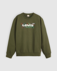 Мужской свитшот на флисе Levi's с логотипом 1159859902 (Зеленый XL)
