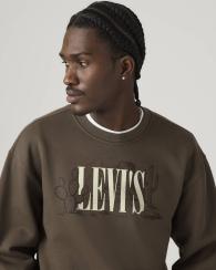 Свитшот с принтом Levi's на флисе 1159861361 (Коричневый XL)
