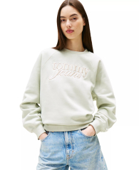 Женский свитшот Tommy Hilfiger с объёмной вышивкой 1159864967 (Зеленый M)