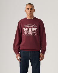 Свитшот на флисе Levi's с принтом 1159951588 (Бордовый L)