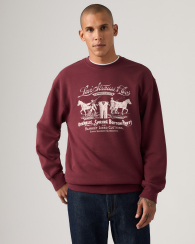 Свитшот на флисе Levi's с принтом 1159951588 (Бордовый L)