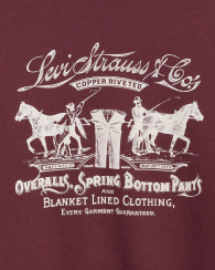Свитшот на флисе Levi's с принтом 1159951588 (Бордовый L)