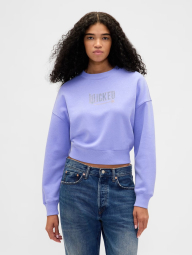 Укорочений світшот на флісі GAP Wicked зі стразами 1160275214 (Фіолетовий M)