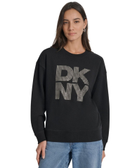 Жіночий світшот DKNY з декором 1160306668 (Чорний L)