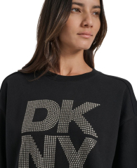 Женский свитшот DKNY с декором 1160306668 (Черный L)