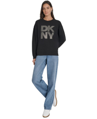 Женский свитшот DKNY с декором 1160306668 (Черный L)
