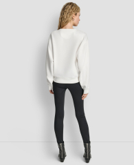 Женский свитшот DKNY с принтом и стразами 1160832132 (Молочный XL)