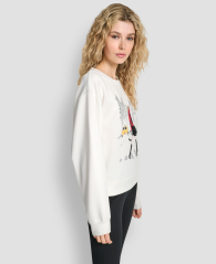 Женский свитшот DKNY с принтом и стразами 1160832132 (Молочный XL)