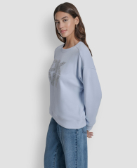 Женский свитшот DKNY с декором 1160905649 (Голубой XL)