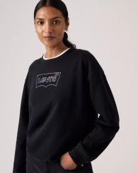 Свитшот женский на флисе Levi's со стразами 1160931114 (Черный XS)